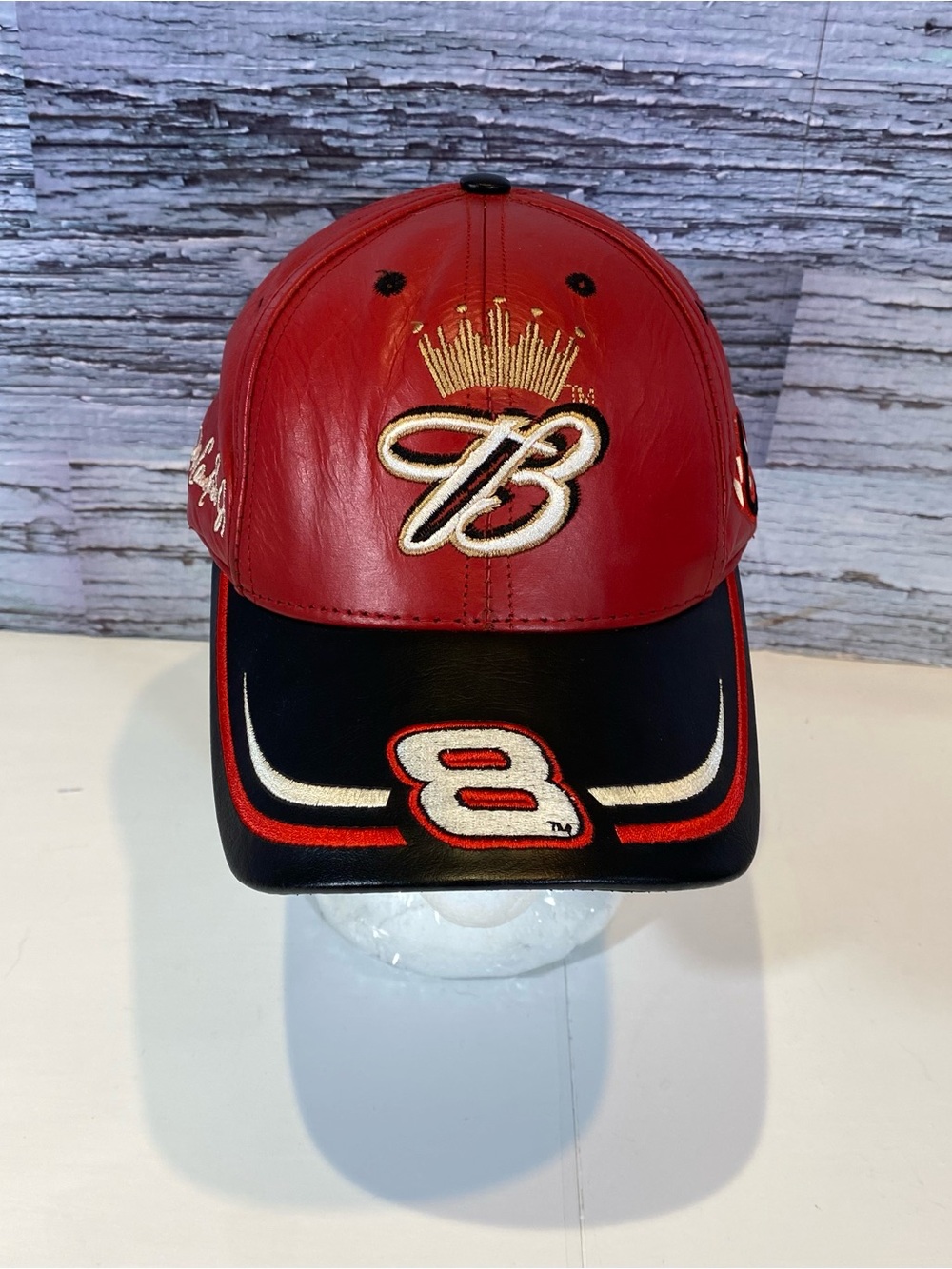 Budweiser #8 Dale Earnhardt Jr. Leather Hat Chase Authentics Nascar Made In USA